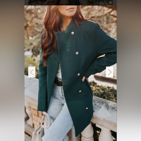 Double breasted Green coat - Picture 3 of 3